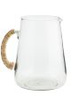 Grande carafe verre et anse en bambou Madam Stoltz  - 3L