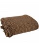 Plaid Gaufré Coton Marron Tabac Haomy - 200 x 130 cm