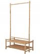 Porte-Manteaux & Double Blanc en Bambou Naturel - 130 cm