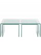 Set de 3 Tables Basses en Verre Transparent - 120 cm 