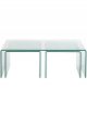 Set de 3 Tables Basses en Verre Transparent - 120 cm 