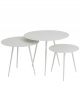 Set de 3 Tables Gigognes en Métal Blanc - 55 cm