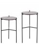 Set de 2 Tables d'Appoint Bloomingville Cille en Fer avec Plateaux en Verre Gris - 32 cm