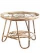 Table d'Appoint en Bambou & Verre Naturel Madam Stoltz - 64 cm