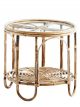 Table d'Appoint Verre & Bambou - 49 cm