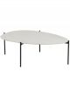 Table Basse Gigogne Porcelaine Marbrée & Métal Noir - 124 cm 