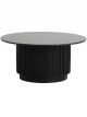 Table Basse Ronde Bois & Marbre Noir NORDAL - 90 cm