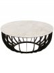 Table Basse Ronde en Marbre Blanc & Noir - 90,5 cm 