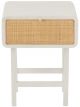 Table de Chevet Molly en Bois Exotique Blanc & Rotin Naturel - 60 cm