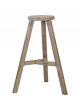 Tabouret de Bar en Bois d'Orme Patine Blanche - 72 cm