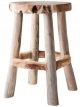 Tabouret Bois Teck Massif Rond - 45 cm