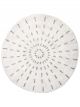 Tapis Rond Antidérapant en Coton Blanc & Noir - 120 cm