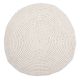Tapis Crochet Blanc Rond - 80 cm