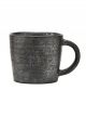 Tasse à Expresso en Grès Noir Moucheté avec Anse - 6 cm