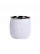 Cache pot blanc mat & or - 18,5 cm