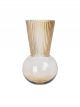 Vase en verre strié beige doré - 29 cm