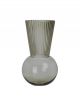 Vase en verre strié gris noir - 29 cm
