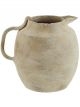 Vase Pichet avec Anse Terre Cuite Blanchie Madam Stoltz -  23,5 cm 